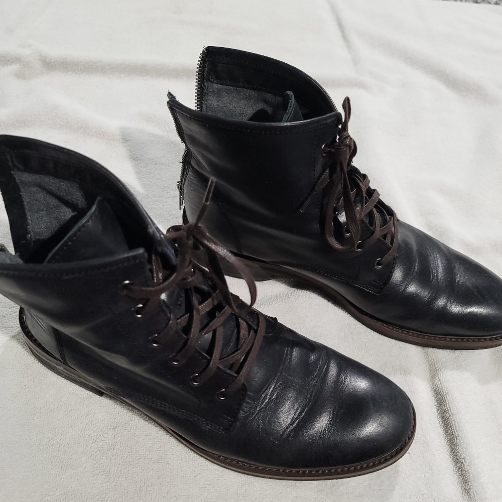 Bacco Bucci Studio leather lace and zip boots
